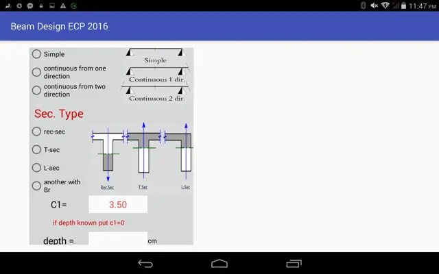 Beam Design 2016 ECP ad android App screenshot 0